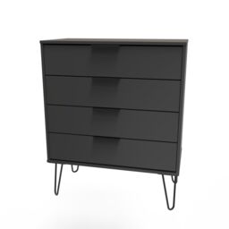 Ready Assembled 2 U Fuji 4 Drawer Chest (Ready Assembled) in Dark Grey - thumbnail 3