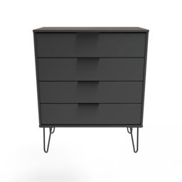 Ready Assembled 2 U Fuji 4 Drawer Chest (Ready Assembled) in Dark Grey - thumbnail 1