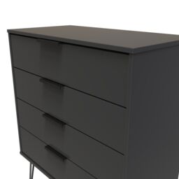 Ready Assembled 2 U Fuji 4 Drawer Chest (Ready Assembled) in Dark Grey - thumbnail 4