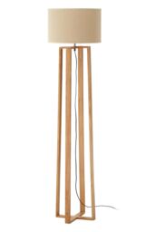 Orsina Lea Wooden Floor Lamp in Brown - thumbnail 1