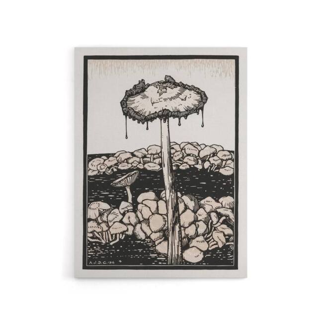 "Artery8 Dripping Mushroom Painting Canvas Wall Art Print Julie de Graag in Beige - Size: W18"" x H24""" - image 1