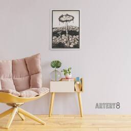 "Artery8 Dripping Mushroom Painting Canvas Wall Art Print Julie de Graag in Beige - Size: W18"" x H24""" - thumbnail 3