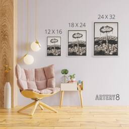 "Artery8 Dripping Mushroom Painting Canvas Wall Art Print Julie de Graag in Beige - Size: W18"" x H24""" - thumbnail 4