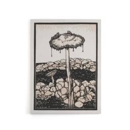 "Artery8 Dripping Mushroom Painting Canvas Wall Art Print Julie de Graag in Beige - Size: W18"" x H24""" - thumbnail 1