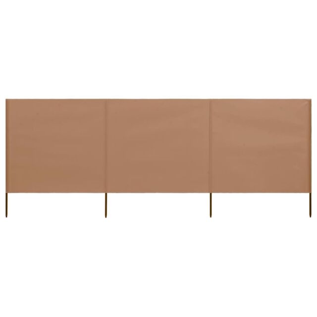 Berkfield Home 3-panel Wind Screen Fabric 400x160 cm Taupe in Beige - image 1