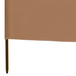 Berkfield Home 3-panel Wind Screen Fabric 400x160 cm Taupe in Beige - thumbnail 5
