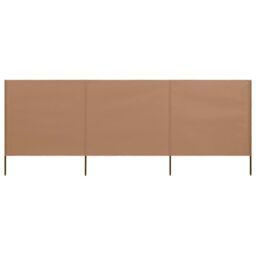 Berkfield Home 3-panel Wind Screen Fabric 400x160 cm Taupe in Beige - thumbnail 1