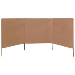 Berkfield Home 3-panel Wind Screen Fabric 400x160 cm Taupe in Beige - thumbnail 3