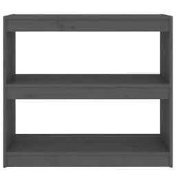 Berkfield Home Book Cabinet/Room Divider Grey 80x30x71.5 cm Solid Wood Pine - thumbnail 5
