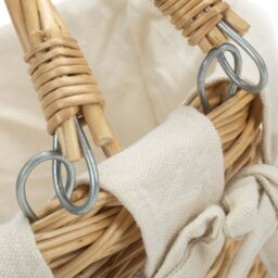 Red Hamper Cotton Lined Swing Handle Shopping Basket in Brown - thumbnail 4