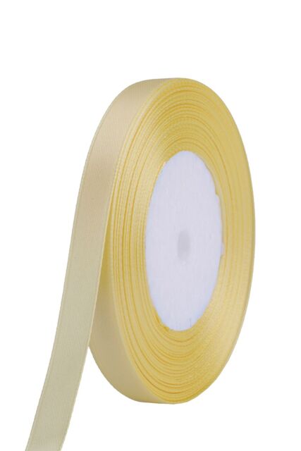 Neel Blue Double Sided Satin Polyester Ribbon Roll, 6mm x 25 Metres in Cream - image 1