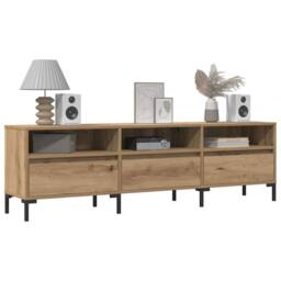 Berkfield Home TV Cabinet Artisan Oak 150x30x44.5 cm Engineered Wood in Brown - thumbnail 2