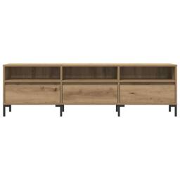 Berkfield Home TV Cabinet Artisan Oak 150x30x44.5 cm Engineered Wood in Brown - thumbnail 4