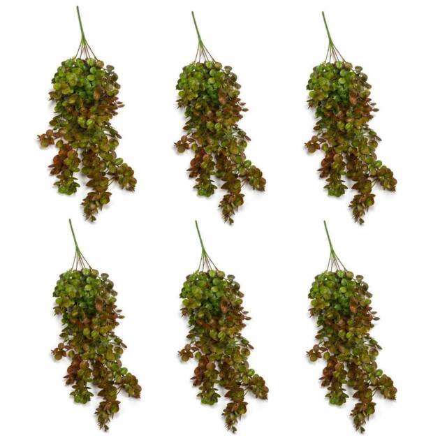 Leaf Pack of 6 x 75cm Artificial Round Foliage Plant Autumn Green Bronze - Size: 6 x 75 cm - image 1