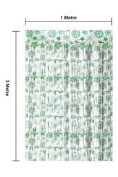 Netagon Shimmer Tinsel Curtain Christmas Snow Design 2M x 1M Green - thumbnail 3