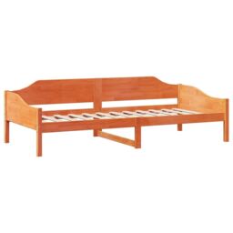 Berkfield Home Bed Frame without Mattress Wax Brown 90x200 cm Solid Wood Pine - thumbnail 4