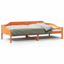 Berkfield Home Bed Frame without Mattress Wax Brown 90x200 cm Solid Wood Pine - thumbnail 2