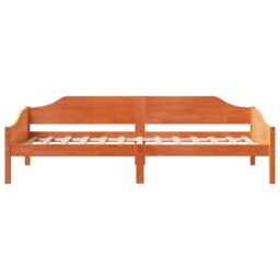 Berkfield Home Bed Frame without Mattress Wax Brown 90x200 cm Solid Wood Pine - thumbnail 5