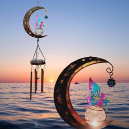 Leaper Solar Outdoor Wind Chime Ambient Light Garden Decoration Landscape Lights in Brown - thumbnail 1