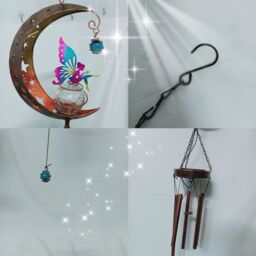 Leaper Solar Outdoor Wind Chime Ambient Light Garden Decoration Landscape Lights in Brown - thumbnail 4