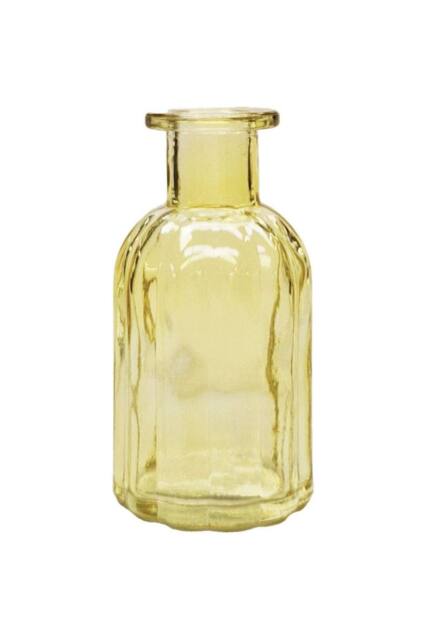 KDMD Yellow Flora Bottle Glass Vase 13.7cm 6 Pack - image 1