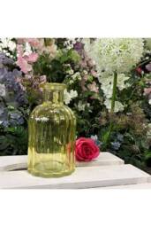 KDMD Yellow Flora Bottle Glass Vase 13.7cm 6 Pack - thumbnail 4