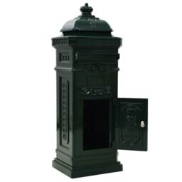 Berkfield Home Pillar Letterbox Aluminium Vintage Style Rustproof Green - thumbnail 4