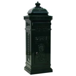 Berkfield Home Pillar Letterbox Aluminium Vintage Style Rustproof Green - thumbnail 2
