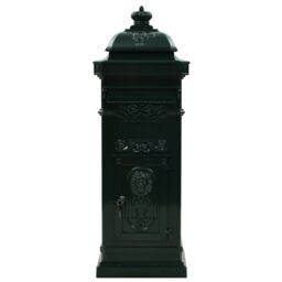Berkfield Home Pillar Letterbox Aluminium Vintage Style Rustproof Green - thumbnail 3