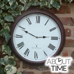 Primrose Outdoor Garden Wall Clock Perfect Time Radio Controlled 38cm in Brown - thumbnail 3