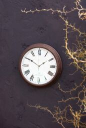 Primrose Outdoor Garden Wall Clock Perfect Time Radio Controlled 38cm in Brown - thumbnail 4