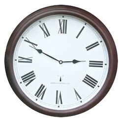 Primrose Outdoor Garden Wall Clock Perfect Time Radio Controlled 38cm in Brown - thumbnail 8