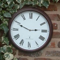 Primrose Outdoor Garden Wall Clock Perfect Time Radio Controlled 38cm in Brown - thumbnail 2