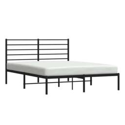 Berkfield Home Metal Bed Frame with Headboard Black 150x200 cm King Size - thumbnail 5