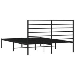 Berkfield Home Metal Bed Frame with Headboard Black 150x200 cm King Size - thumbnail 8