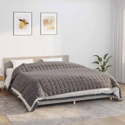 Berkfield Home Soft Weighted Blanket Grey 235x290 cm 15 kg Fabric - thumbnail 2