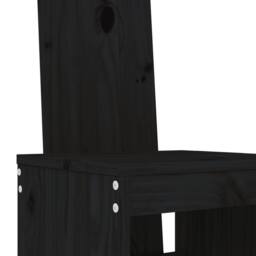 Berkfield Home Bar Stools 2 pcs Black 40x42x120 cm Solid Wood Pine - Size: 40 x 42 x 120 cm - thumbnail 7