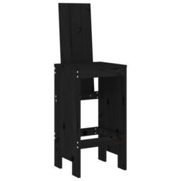 Berkfield Home Bar Stools 2 pcs Black 40x42x120 cm Solid Wood Pine - Size: 40 x 42 x 120 cm - thumbnail 3