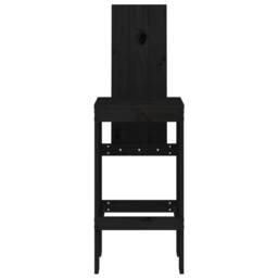 Berkfield Home Bar Stools 2 pcs Black 40x42x120 cm Solid Wood Pine - Size: 40 x 42 x 120 cm - thumbnail 4