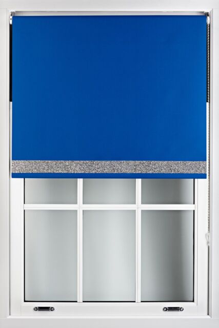 Furnished Blue Blackout Fabric with Silver Glitter Accent - Trimmable Roller Blind - Size: 65 cm width x 165 cm drop - image 1