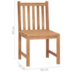 Berkfield Home Beautiful Garden Chairs 8 pcs Solid Teak Wood in Brown - thumbnail 8