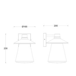CGC Lighting Chester Antique Bronze Outdoor Wall Light Lantern with Bell Shape Clear Glass Diffuser E27 IP54 in Light Bronze - thumbnail 6