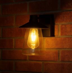 CGC Lighting Chester Antique Bronze Outdoor Wall Light Lantern with Bell Shape Clear Glass Diffuser E27 IP54 in Light Bronze - thumbnail 4