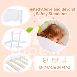 Matteo Wooden Bunk Bed, Loft Bed with Ladder & Guard Rail in White - Size: Single - thumbnail 4