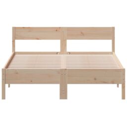Berkfield Home Bed Frame without Mattress 150x200 cm King Size Solid Wood Pine in Brown - thumbnail 4