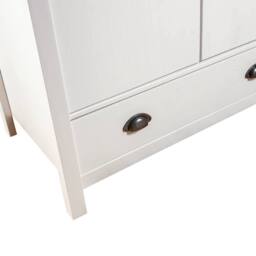 Berkfield Home 2-Door Wardrobe Hill White 89x50x170 cm Solid Pine Wood - Size: 89 x 50 x 170 cm - thumbnail 6