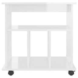 Berkfield Home Rolling Cabinet High Gloss White 60x45x60 cm Engineered Wood - Size: 60 x 45 x 60 cm - thumbnail 4