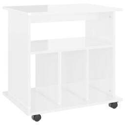 Berkfield Home Rolling Cabinet High Gloss White 60x45x60 cm Engineered Wood - Size: 60 x 45 x 60 cm - thumbnail 1