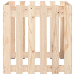 Berkfield Home Beautiful Garden Planter with Fence Design 60x60x60 cm Solid Wood Pine in Light Tan - Size: 60 x 60 x 60 cm - thumbnail 5