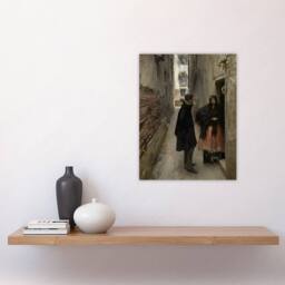 "Artery8 Narrow Street in Venice John Singer Sargent Wall Art Poster Print in Grey - Size: W12"" x H16""" - thumbnail 4